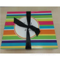 foldable colorful paper candy box with balck ribbon